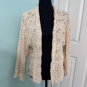 EUC Anthropologie Meadow Rue Crocheted cardigan